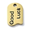 304 Stainless Steel Charms, Laser Cut, Irregular Oval with Good Luck Charm, Golden, 14.5x9.5x1.5mm, Hole: 1.5mm