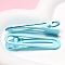 Iron Alligator Hair Clips, Oval, Hair Accessories for Women Girls, Sky Blue, 60x18mm