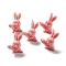 Opaque Resin Home Display Decorations, 3D Rabbit with Carrot, Light Coral, 11.5x15.5x20.5mm