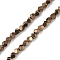 Electroplated Synthetic Non-magnetic Hematite Beads Strands, Nickel Free & Lead Free, Polygon(Color Retention for 3 Years), Copper Plated, 4mm, Hole: 1mm, about 98pcs/strand, 15.55''(39.5cm)