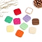 Korean Version Fabric Flat Square Cabochons, Woolen Fabric Cabochons, Mixed Color, 25x25mm