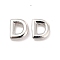 Brass Hollow Out Initial Letter Stud Earrings for Women, Platinum, Lead Free & Cadmium Free, Letter.D, 7x6x1.5mm, Pin: 0.8mm