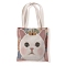 Cat Pattern Canvas Women's Tote Bags, Shoulder Bags for Shopping, Rectangle, Colorful, 37x33cm