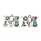 Synthetic Turquoise & Alloy Pendants, Letter Charms, Antique Silver, Letter M, 22.5x29.5x5mm, Hole: 3mm