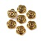 Tibetan Style Alloy Bead Caps, 5-Petal, Flower, Antique Golden, 8x2.5mm, Hole: 1.2mm