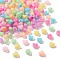 200Pcs Transparent Acrylic Beads, Bead in Bead, Heart, Mixed Color, 7.5x8x4mm, Hole: 1.8mm