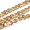 Golden Brass Enamel Curb Chain, Twisted Chain, Long-Lasting Plated, with Spool, Unwelded, Colorful, 10.5x8x3.5mm, 32.8 Feet(10m)/roll