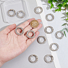 Unicraftale 12pcs Alloy Spring Gate Ring with Rhinestone FIND-UN0003-37P-4