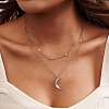 925 Sterling Silver Double Layer Necklaces NJEW-L116-10P-3