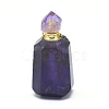 Faceted Natural Amethyst Openable Perfume Bottle Pendants G-E556-04B-2