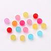 8mm Mixed Transparent Round Frosted Acrylic Ball Bead X-FACR-R021-8mm-M-2