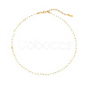 Natural Shell & Real 18K Gold Plated Stainless Steel Beaded Necklaces EP3542-2-1