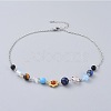 Natural & Synthetic Gemstone Beaded Necklaces NJEW-JN02543-1