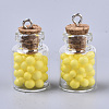 Glass Wishing Bottle Pendant Decorations GLAA-N037-01I-2