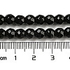 Faceted Round Natural Black Onyx Beads Strands G-S132-01-2