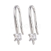 Brass Micro Pave Cubic Zirconia Earring Hooks KK-U008-08P-1