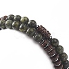 Natural Serpentine & Synthetic Non-magnetic Hematite Beads Energy Stretch Bracelets Set BJEW-JB07142-05-3