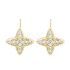 Brass Micro Pave Clear Cubic Zirconia Studs Earring for Women EJEW-S217-F02-1