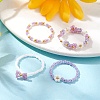 4Pcs 4 Style Glass Seed Beaded Stretch Finger Rings RJEW-JR00661-02-2