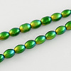 Spray Painted Rice Glass Beads Strands DGLA-S041-11x8mm-24-1