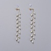 Electroplate Glass Beads Dangle Stud Earrings EJEW-JE03820-2