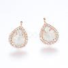 Brass Micro Pave Cubic Zirconia Stud Earring Findings ZIRC-G116-28-D01-1