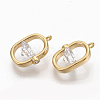 Brass Clear Cubic Zirconia Charms ZIRC-Q021-033G-NF-2