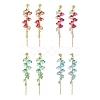 4 Colors Imitation Austrian Crystal Morning Glory Flower Dangle Stud Earrings EJEW-TA00197-1