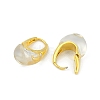 Brass with Transparent Resin Hoop Earrings EJEW-Q391-32G-3