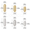 6Pcs 6 Styles Multi-Strand Brass Magnetic Slide Lock Clasps Set KK-FS0001-22-5