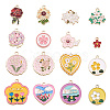 32Pcs 16 Style Alloy Enamel Pendants ENAM-TA0001-39-8