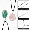 BENECREAT 4Pcs 4 Style Natural Gemstone Wire Wrapped Pendant Necklaces NJEW-BC0001-05-4