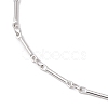 Brass Link Bar Chain Anklets for Women AJEW-AN00625-2