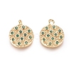 Brass Micro Pave Cubic Zirconia Pendants KK-D156-05G-E-1