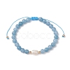 Natural Mixed Gemstone & Pearl Braided Bead Bracelets BJEW-JB09719-3