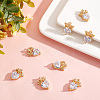 Beebeecraft 8Pcs Brass Micro Pave Cubic Zirconia Pendants KK-BBC0003-87-4