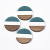 Tri-color Resin & Walnut Wood Pendants X-RESI-S358-78O-1