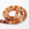 Frosted Natural Carnelian Beads Strands X-G-F372-8mm-2