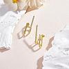 Gold Hoop Earrings Studs 18K Gold Plated Open C Shape Hoop Earrings Studs Simple Hypoallergenic Dainty CZ Studs Jewelry Gift for Women JE1074A-3