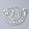 Electroplate Transparent Glass Beads Strands X-EGLA-Q125-001A-2