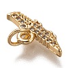 Brass Micro Pave Clear Cubic Zirconia Charms ZIRC-B002-53G-3