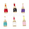 Brass Micro Pave Clear Cubic Zirconia Pendants KK-K255-16G-1