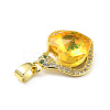 Real 18K Gold Plated Rack Plating Brass Micro Pave Clear Cubic Zirconia Pendants KK-C015-16G-2