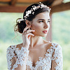 GOMAKERER 2Pcs 2 Colors Wedding Bridal Flower ABS Plastic Imitation Pearl Headband OHAR-GO0001-09-5