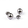 304 Surgical Stainless Steel Ball Stud Earrings X-EJEW-2224-8mm-P-1