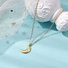 Moon Alloy with Brass Pendant Necklaces NJEW-JN04906-2