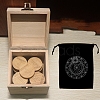 Wood Round Elder Futhark Alphabet Engraved Symbol Rune Stones Sets PW-WG106ED-09-1