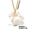 Chic Sweet Donut Brass Freshwater Pearl Pendant Necklace for Women CM3023-2-1