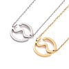 304 Stainless Steel Wave Pendant Necklace for Women NJEW-G019-02-1