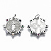 Brass Micro Pave Colorful Cubic Zirconia Pendants KK-S061-38P-NR-2